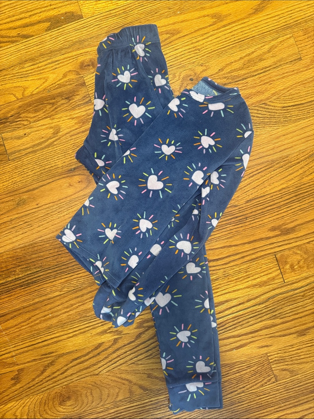 Cat & Jack Navy Heart-Print Fleece Leggings
